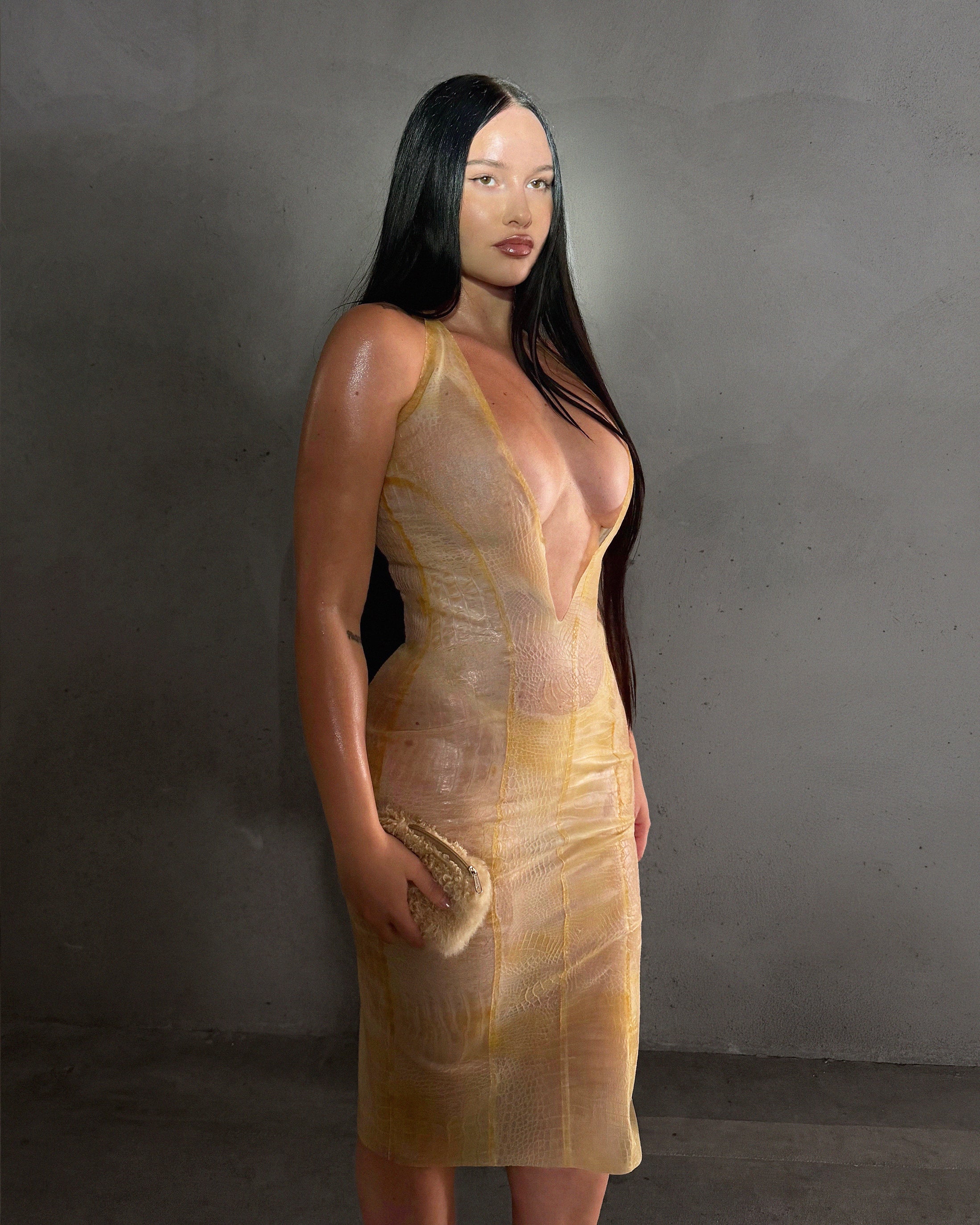 LATEX CROC DRESS