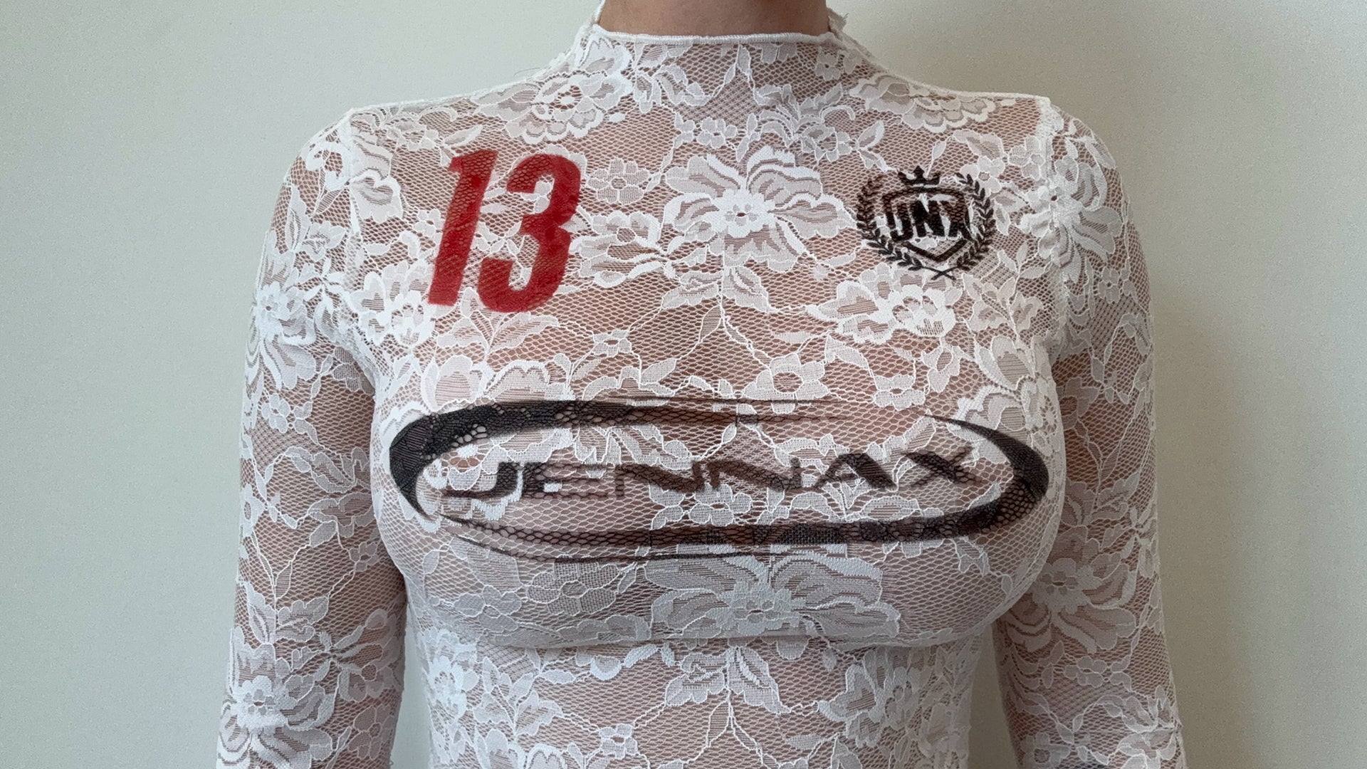 LACE SOCCER TOP WHITE